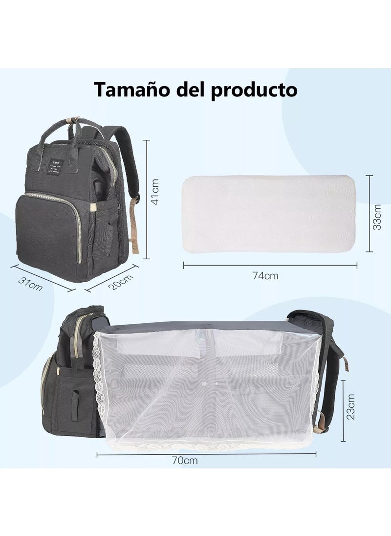 Gonice Diaper Bag Waterproof Backpack Usb Cargo Mosquito Net And Toy