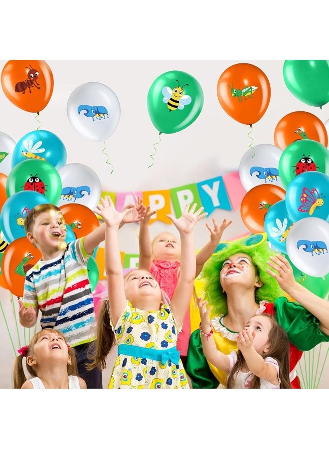 Zomiboo 50 Pack Spring Summer Bug Birthday Party Decorations, 12 Inch Reptile Birthday Party Latex Balloons Butterfly Bug Birthday Party Decoration for Class Office Garden Insects Themed Party Baby Shower - Image 3