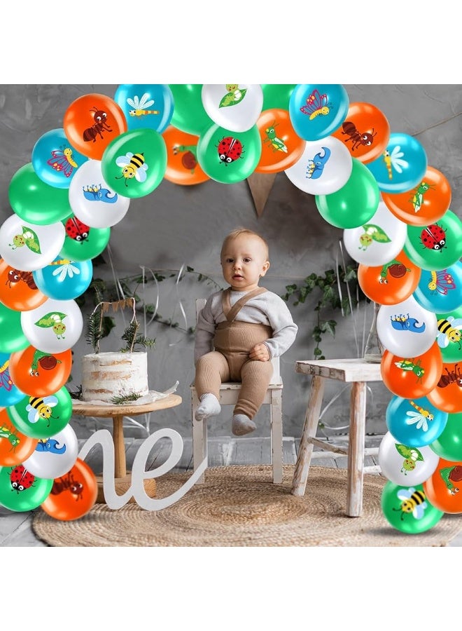 Zomiboo 50 Pack Spring Summer Bug Birthday Party Decorations, 12 Inch Reptile Birthday Party Latex Balloons Butterfly Bug Birthday Party Decoration for Class Office Garden Insects Themed Party Baby Shower - Image 4
