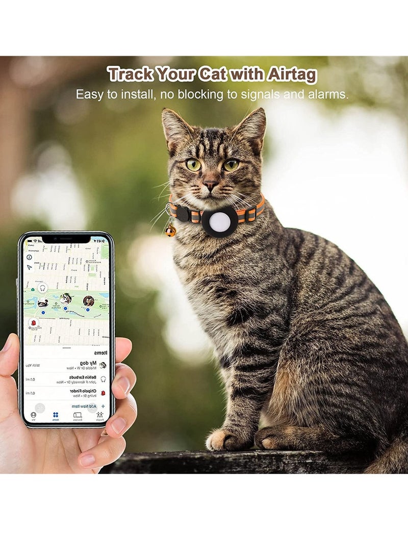 Generic - Airtag Cat Collar Breakaway, Reflective Kitten Collar with Apple Air Tag Holder and Bell for Girl Boy Cats - Image 1