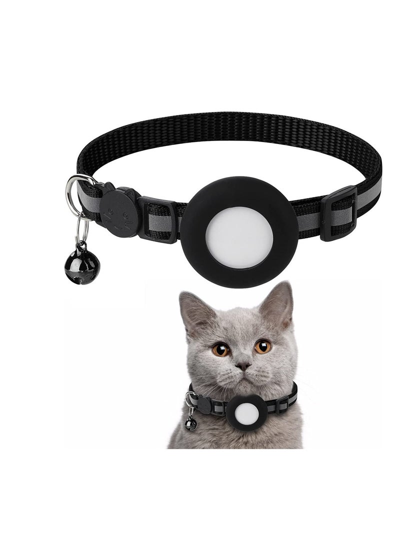 Generic - Airtag Cat Collar Breakaway, Reflective Kitten Collar with Apple Air Tag Holder and Bell for Girl Boy Cats - Image 1