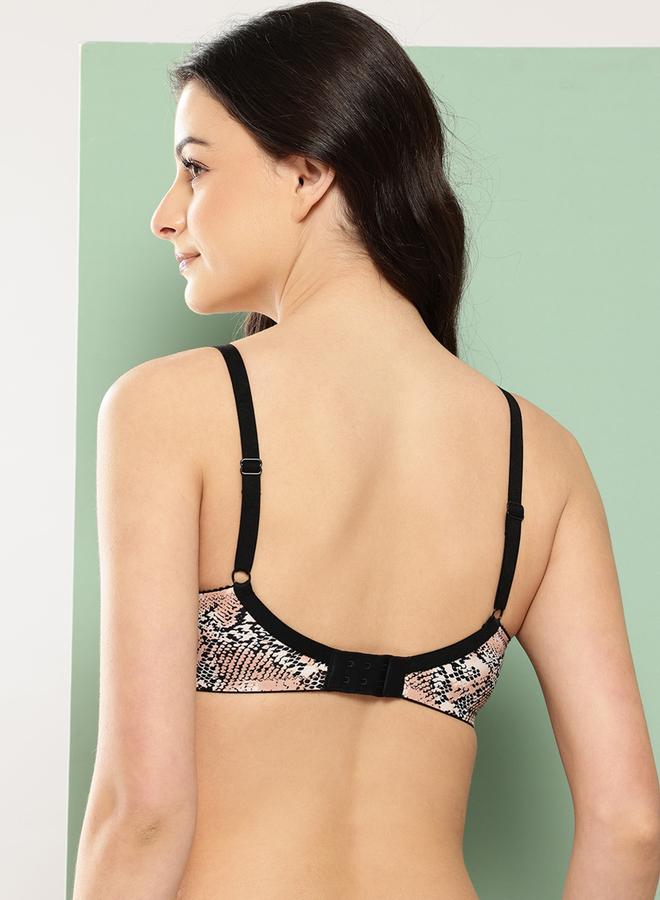 Leading Lady Peach Printed Lightly Padded Non Wired T-Shirt Bra - Image 3