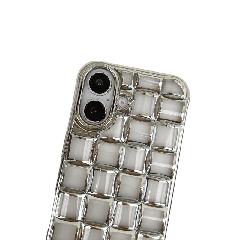 BB غطاء واقي بTPU لـ iPhone 17 / 17 Air / 17 Pro / 17 Pro Max مع حماية من السقوط ومقاوم لبصمات الأصابع مع مقاوم للصدمات مع نقش ثلاثي الأبعاد لمكعب مع مقاوم للخدش باللون Gold من مادة. - Image 4