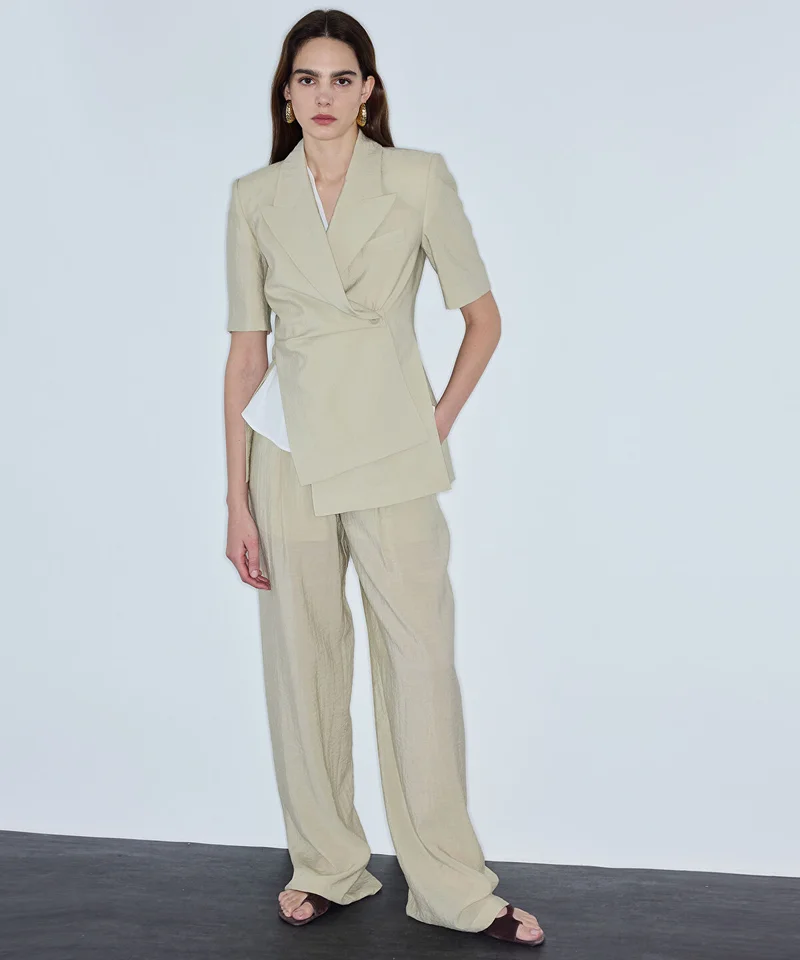Ipekyol Belted Crinkle-Effect Trousers