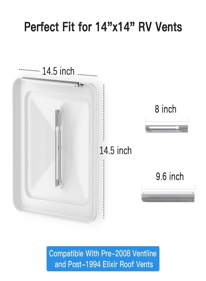 Safoner Aluminum RV Vent Cover Replacement 14''x14''- Fit for Trailers, Camper, Motorhome Roof Vent- White Skylight Lid Replacement Accessories (1 Pack） - Image 4
