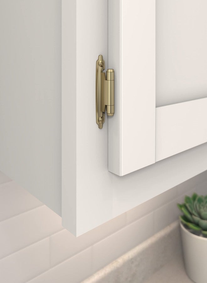 Amerock BPR3428BBZ | Cabinet Hinge | 3/8 in (10 mm) Inset Self Closing Face Mount | Golden Champagne | Kitchen Cabinet Door Hinge | 1 Pair/2 Pack | Functional Hardware - Image 2