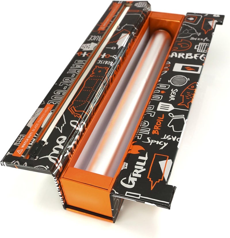 ChicWrap BBQ Grill Refillable Foil Dispenser - One 12x 30' Roll of Professional Grade Aluminum Foil - Reusable Dispenser w/Slide Cutter - Kosher Certified - Reduces Waste u0026 Saves Money - Image 2
