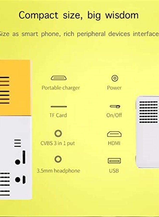 جهاز عرض فيديو محمول ذكي ميني ليد YG300 (MP20) - Image 2