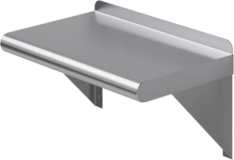 AmGood 10 in. x 16 in. Stainless Steel Wall Shelf | NSF Certified | Appliance & Equipment Metal Shelving | Kitchen, Restaurant, Garage, Laundry, Utility Room - Image 1
