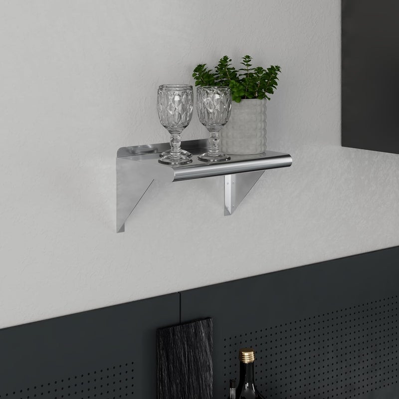 AmGood 10 in. x 16 in. Stainless Steel Wall Shelf | NSF Certified | Appliance & Equipment Metal Shelving | Kitchen, Restaurant, Garage, Laundry, Utility Room - Image 2