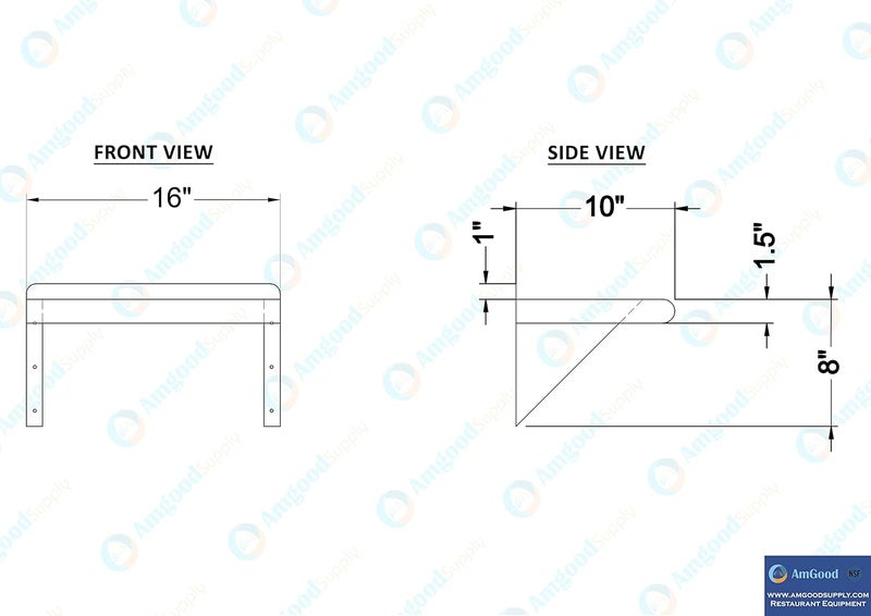 AmGood 10 in. x 16 in. Stainless Steel Wall Shelf | NSF Certified | Appliance & Equipment Metal Shelving | Kitchen, Restaurant, Garage, Laundry, Utility Room - Image 5