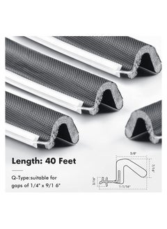 KASTWAVE Door Weather Stripping, Soundproof Door Seal, Shaped Foam Kerf Weather Stripping Door Frame Weather Stripping, for Doors Windows, Card Slot Installation Seals 40 Feet 13Meter)  - Image 2