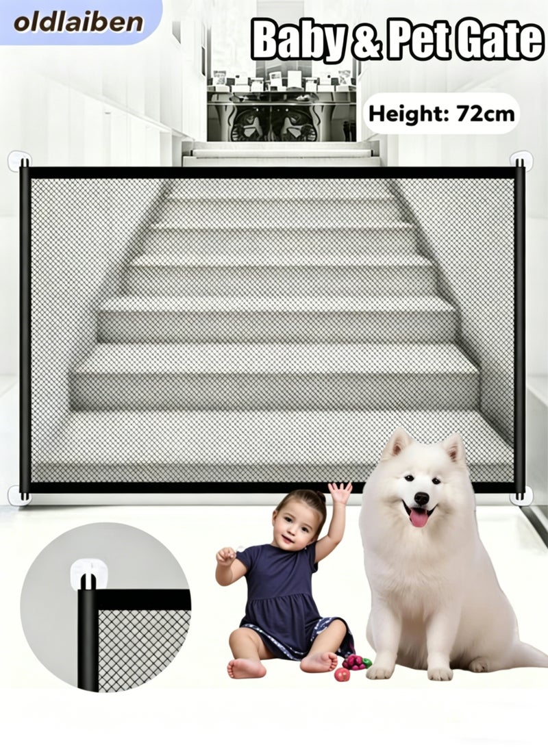 oldlaiben Baby & Pet Gate, Portable Mesh Baby Gate Easy-Install Foldable Baby Isolation Fence Safe Guard Isolated Baby Puppy Safety Fence Guard Dog Screen Mesh Gate for Stairs and Doorways - Image 1