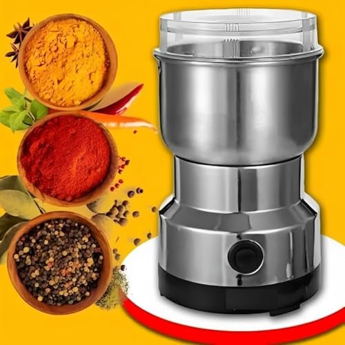 VITUER Stainless Steel Mini Electric Grinder - Compact Coffee, Spice, Masala, Nut & Grain Crusher, Portable Mixer Machine for Home Kitchen Use Premium Large PP Material (PK-1) - Image 3