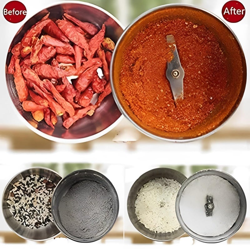 VITUER Stainless Steel Mini Electric Grinder - Compact Coffee, Spice, Masala, Nut & Grain Crusher, Portable Mixer Machine for Home Kitchen Use Premium Large PP Material (PK-1) - Image 4