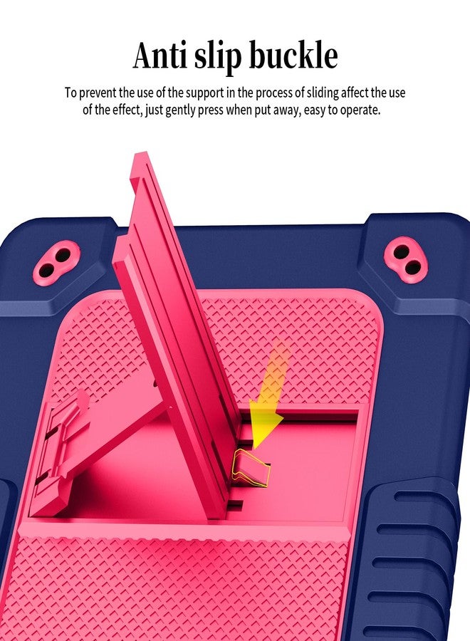 Kebiory حقيبة Kebiory لجهاز T-Mobile REVVL Tab 2 اللوحي مقاس 10.1 بوصة، مصنوعة من السيليكون الناعم مع حامل صلب، مزودة بحزام كتف قابل للتعديل، متوافقة مع طراز T-Mobile REVVL Tab 2 5G لعام 2025 (أزرق داكن/وردي). - Image 3