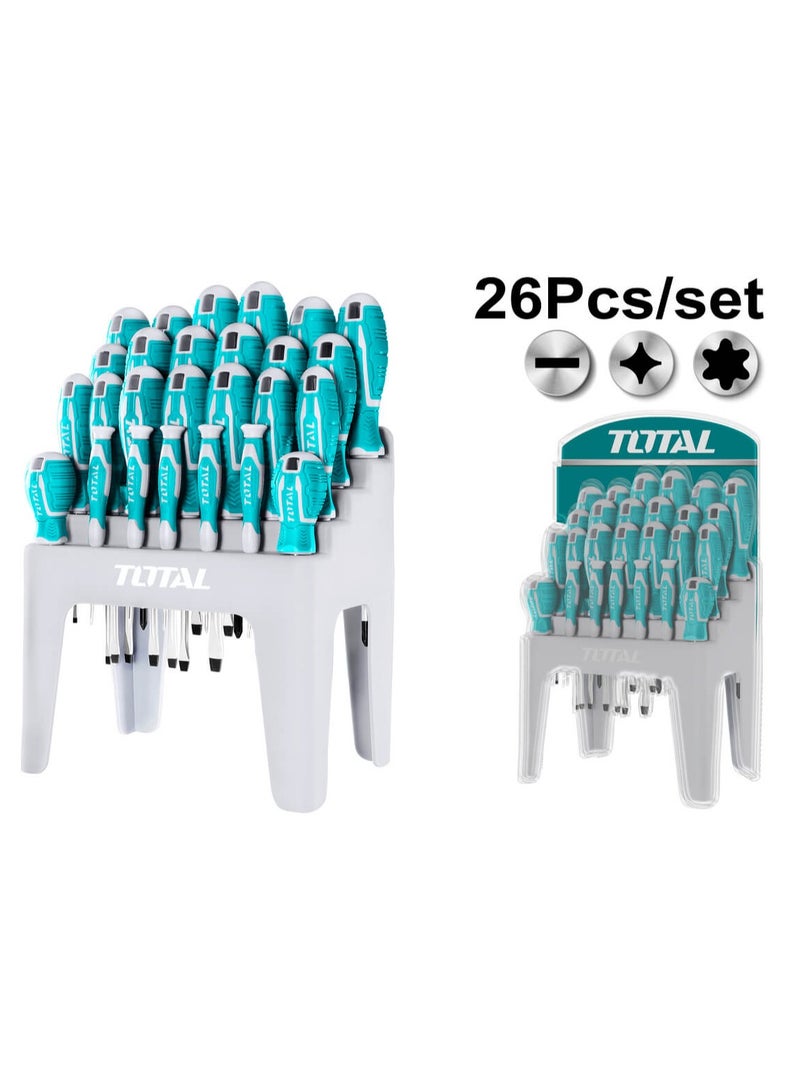 TOTAL 26Pcs Screwdriver Set Includes Philips Slotted Precision Screwdrivers - Image 1