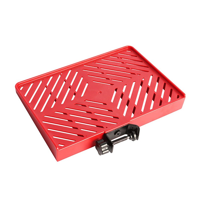 Mic Stand Tray: Red ABS Material, Firm Clamp Mount, Stable Support - Lightweight Compact Design, Multifunctional Sound Card Holder for Music Studio Live Broadcasting - Image 1