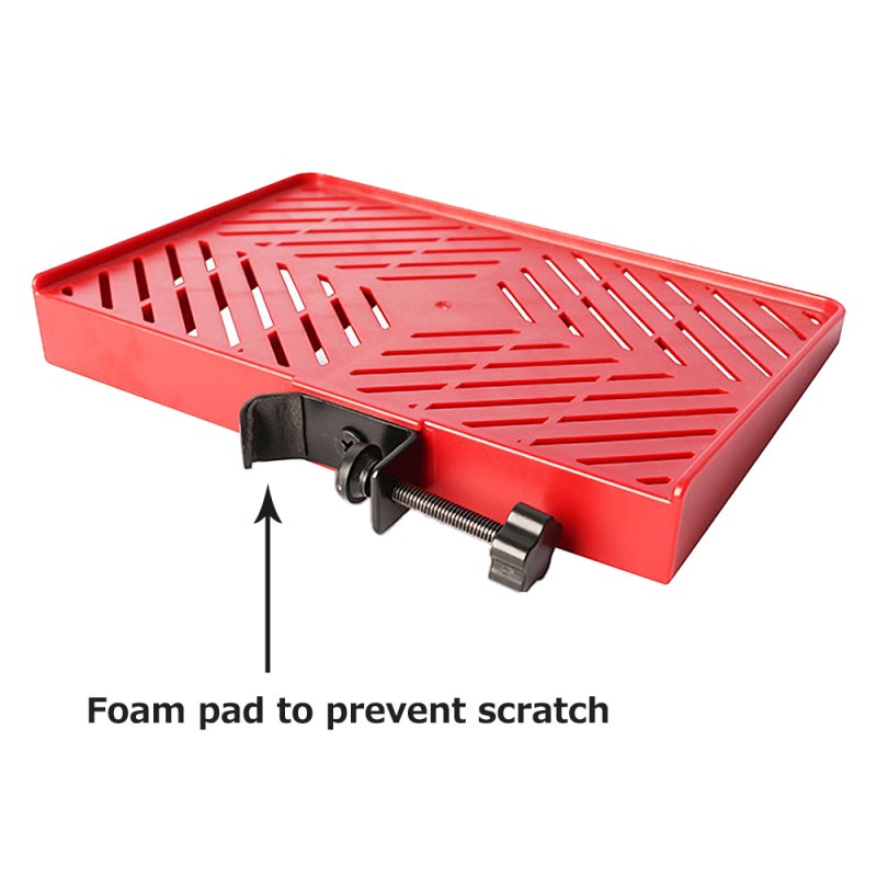 Mic Stand Tray: Red ABS Material, Firm Clamp Mount, Stable Support - Lightweight Compact Design, Multifunctional Sound Card Holder for Music Studio Live Broadcasting - Image 3