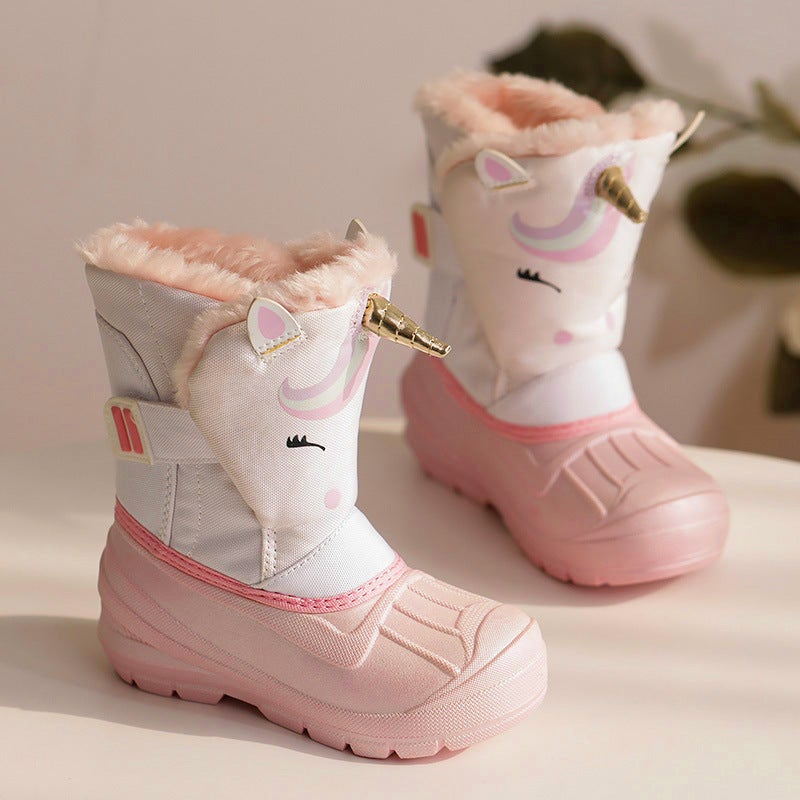 Cross-border US version of foreign trade warm men's and women's young children's shoes thick velvet waterproof non-slip rain snow winter snow boots cotton shoes - Image 2
