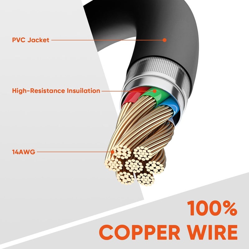 HITBOX Plug Adapter Cord, 30cm 11.8″ Long 14 AWG 2.08mm², NEMA 6-50P NEMA 5-15R Cord Adapter, Not Covert Voltage, Only Change Plug Style - Image 5