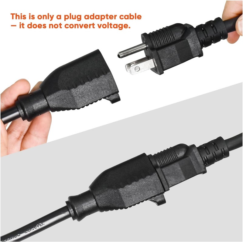 HITBOX Plug Adapter Cord, 30cm 11.8″ Long 14 AWG 2.08mm², NEMA 6-50P NEMA 5-15R Cord Adapter, Not Covert Voltage, Only Change Plug Style - Image 3