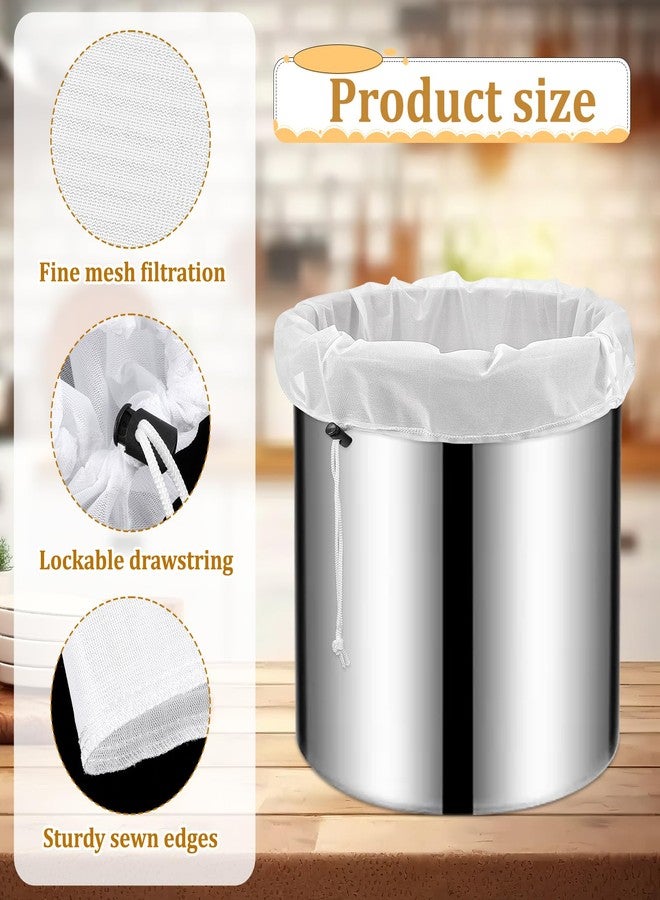 Prasacco 6 Pack Reusable Brew Bags, Extra Large 26"x22" Fine Mesh Strainer Bag with Adjustable Drawstring for Home Brewing Beer Wine Cold Brew Grains Hops Filtering - Image 3