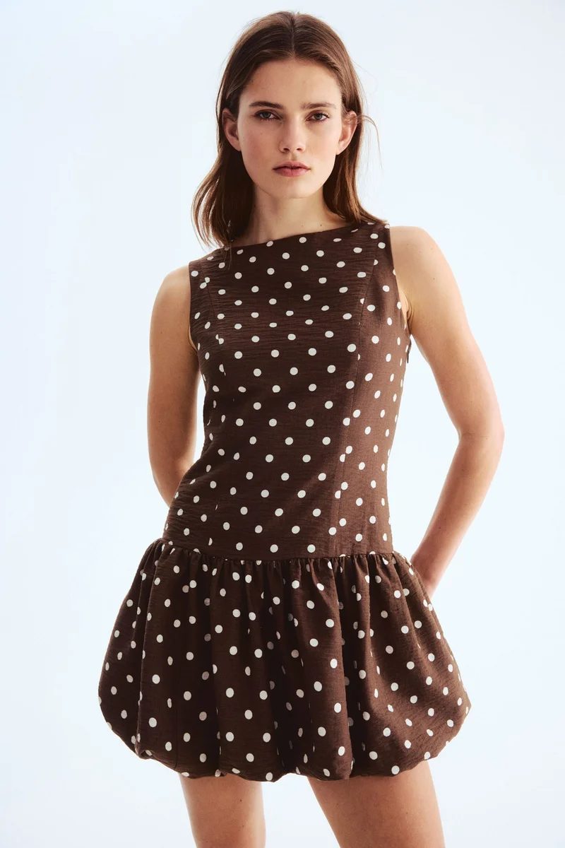 اتش اند ام فستان بحافة سفلية منفوخة