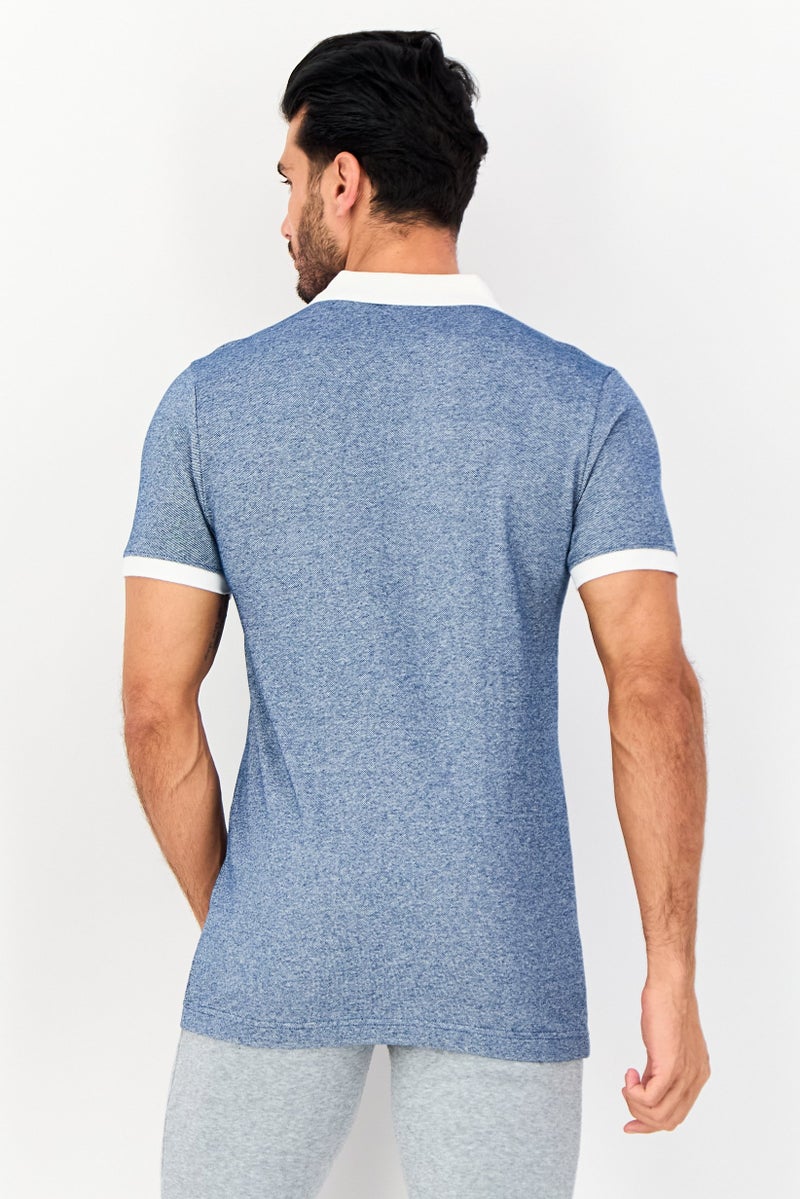 PUMA قميص بولو خارجي بأكمام قصيرة للرجال بتصميم ضيق مع شعار مطرز، متعدد الألوان - Image 3