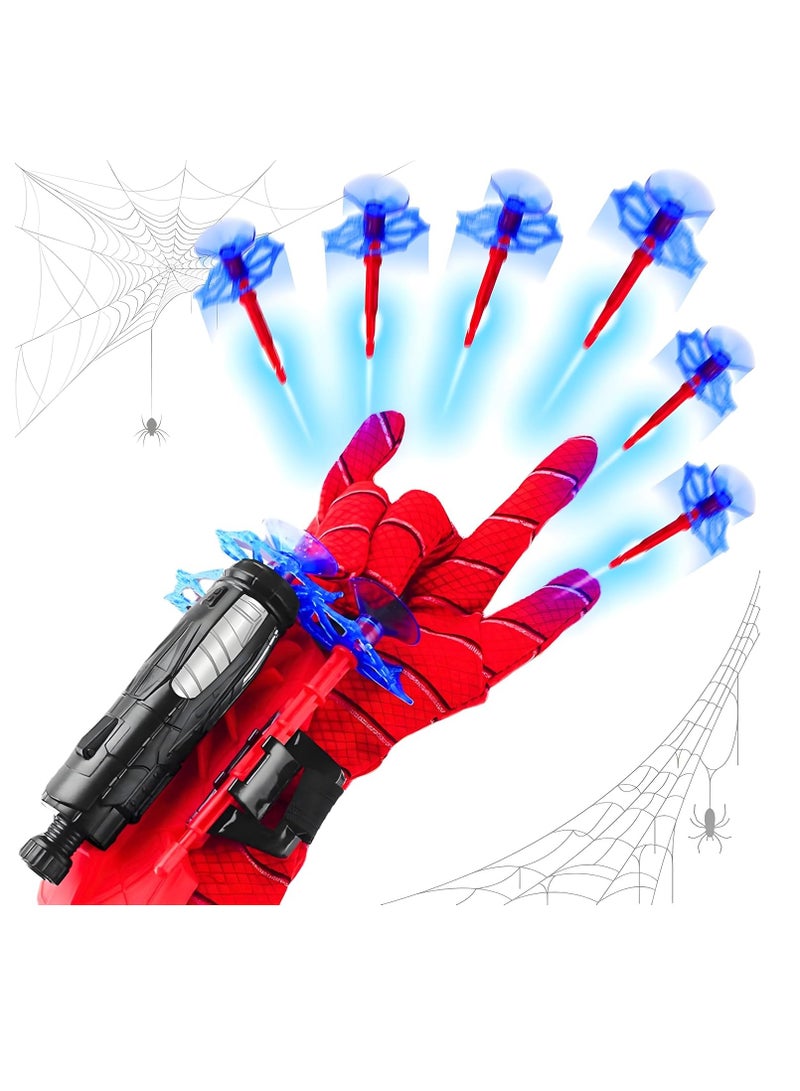 ARGT لعبة مطلق شبكة العنكبوت من ARGT | مجموعة قفازات بطل خارق 8 قطع مع 6 سهام ناعمة | زي تمثيلي للأطفال (الأعمار 3-14) | مجموعة لعب تفاعلية ممتعة - Image 1