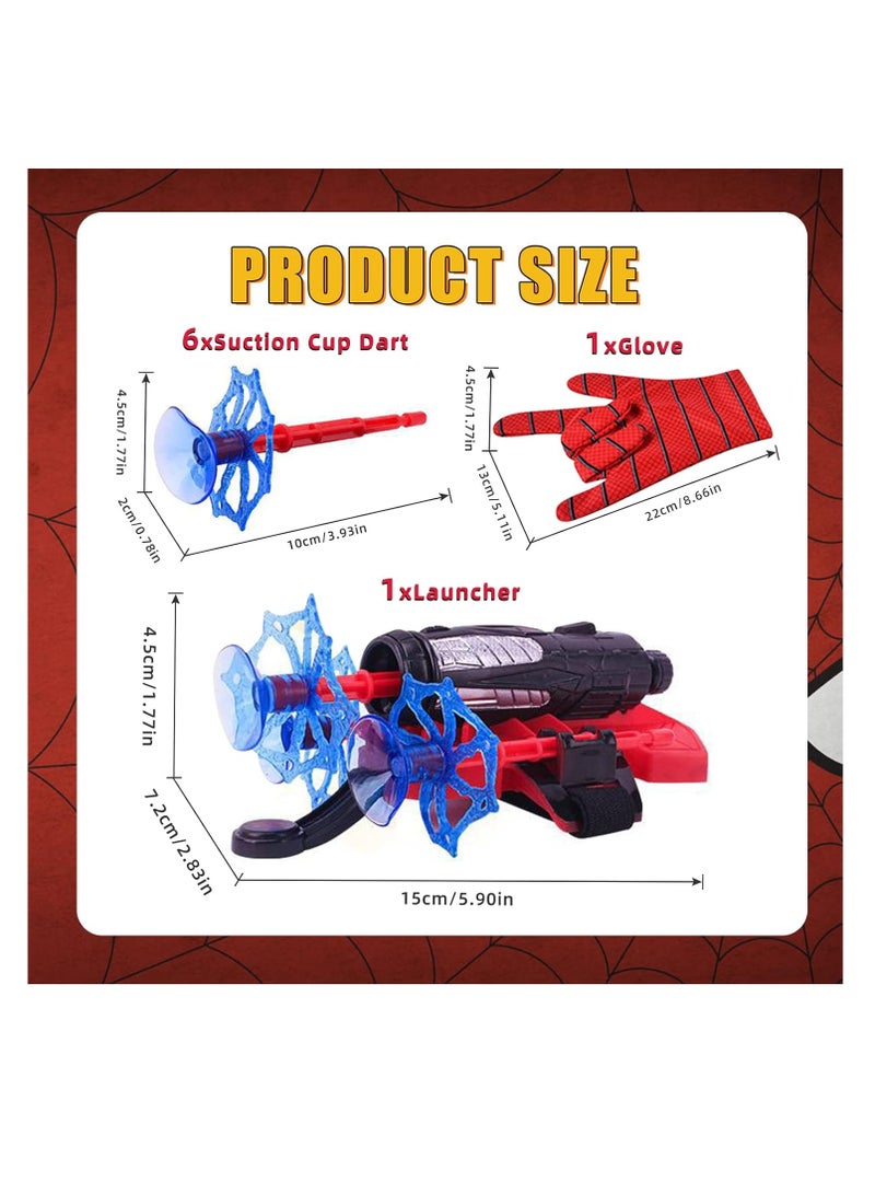 ARGT لعبة مطلق شبكة العنكبوت من ARGT | مجموعة قفازات بطل خارق 8 قطع مع 6 سهام ناعمة | زي تمثيلي للأطفال (الأعمار 3-14) | مجموعة لعب تفاعلية ممتعة - Image 2