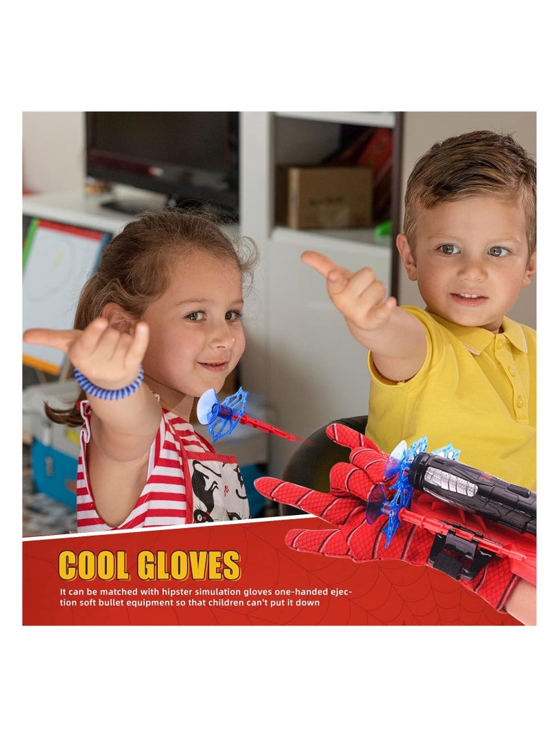 ARGT لعبة مطلق شبكة العنكبوت من ARGT | مجموعة قفازات بطل خارق 8 قطع مع 6 سهام ناعمة | زي تمثيلي للأطفال (الأعمار 3-14) | مجموعة لعب تفاعلية ممتعة - Image 5