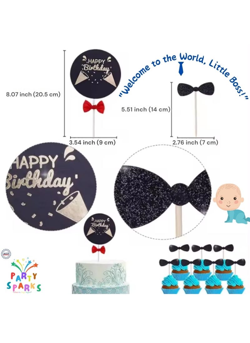 ALCR Theme Birthday Party Decoration Set with Latex, Foil, Confetti Balloons with Banner, Cupcake Toppers, Party Supplies For Kids, Boys, Girls – Party Sparks (Boss Baby Theme Birthday Set) - Image 3