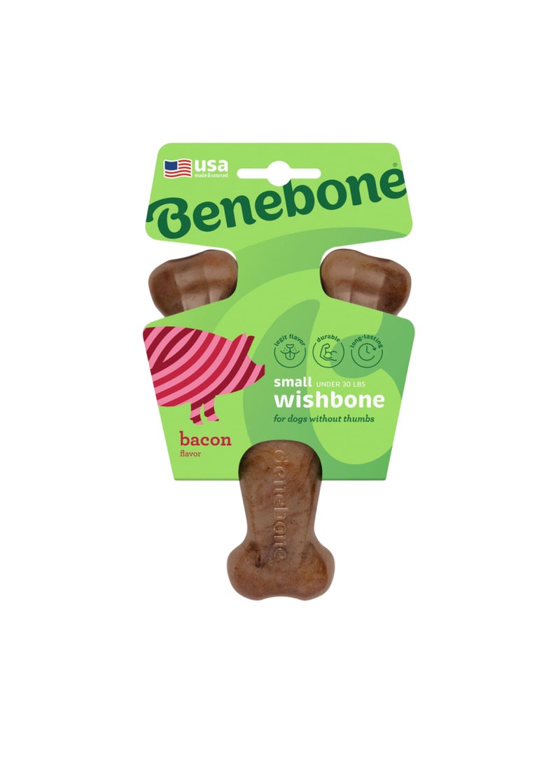 Benebone Wishbone Dog Chew Toy Bacon - Image 1