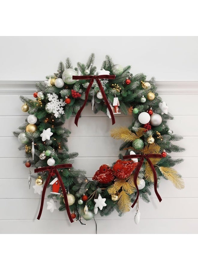 24 قوس شجرة عيد الميلاد البرجندي المخملية ، ألقاب الباب الزخرفية الزخرفية ، قوس شجرة عيد الميلاد المخملية مع قوس شجرة عيد الميلاد ، DIY حزمة الهدايا الحرفية مع قوس عيد الميلاد (3/8 بوصة واسعة ، 5.1 × 7.1 بوصة) - Image 4