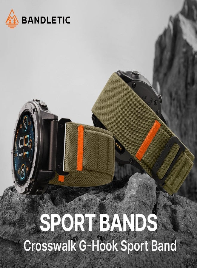 Bandletic سوار Bandletic متوافق مع ساعة Garmin Fenix 8، مقاس 51 مم - 26 مم، سوار حلقي مطاطي ناعم سريع التركيب مع مشبك G-Hook، متوافق مع ساعات Fenix 7X و6X Pro و5X Plus و3 و3 HR وInstinct 2X وSolar 3 وEnduro وQuatix 6X وTactix وEpix Pro 2 - Image 5
