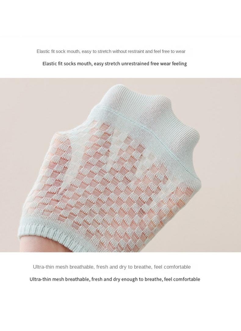 Y&D Brown 6 Piece Set Women's Thin Shallow Mesh Invisible Mesh Breathable Non Slip Socks  - Image 3