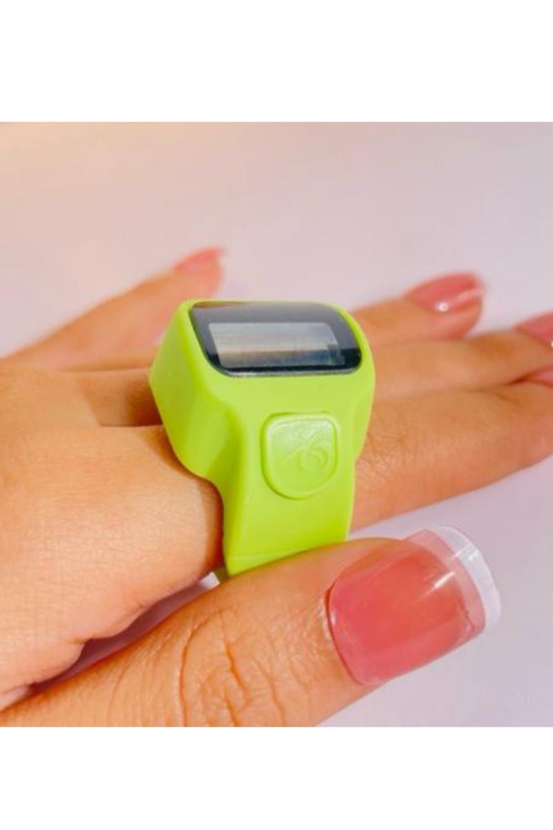 عداد التسبيح الرقمي الذكي للأصبع مع إضاءة LED ليلية: رؤية واضحة، محمول، مقاوم للماء، ومتعدد الاستخدامات للأذكار والصلاة لون اخضر - Image 2