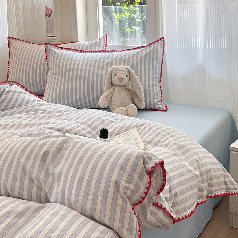 3pcs Pure Cotton Duvet Cover Set (1 Duvet Cover + 2 Pillowcases, Excluding Filling) Made of All-Cotton Bedding Essentials, Non-Filled, Soft And Comfortable High-End Cotton Bedding. Soft And Skin-Friendly, Suitable for Bedrooms And Guest Rooms - Image 3
