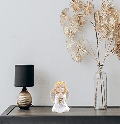 Comfy Hour Faith and Hope Collection Praying Girl Angel with Rosary Figurine, Keepsake, My First Communion, Polyresin - Image 5