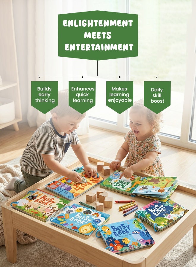 كتاب أنشطة من قماش الفيلت مونتيسوري للأطفال – لوحة ألغاز تعليمية ثلاثية الأبعاد وكتاب تعلم لرياض الأطفال مع مجموعة تعلم الحيوانات والديناصورات والمركبات – لعبة مونتيسوري تعليمية حسية للأطفال الصغار، الأولاد والبنات من عمر 3 سنوات وما فوق - Image 3