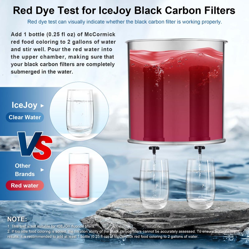 IceJoy 8-Stage Gravity Water Filtration System 3.0 Gallon-304 Stainless Steel Countertop System with 4 Filters and StandReduce 99.9% Chlorine, NSF/ANS 42 Certifcation - Image 5