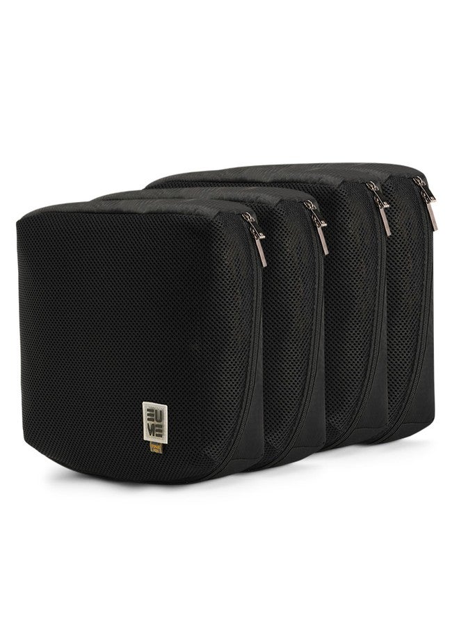 EUME Storage Pods, Set of 4 - Polyester Packing Cubes for Men and Women Luggage Travel Organizer Set of Packing Bag (4 XL) (Black) - Image 1
