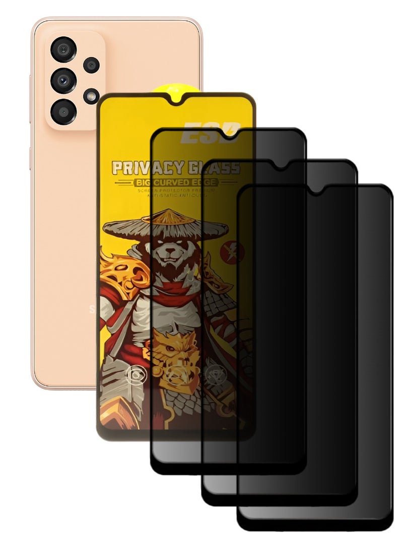 ESD 3 Pieces Tempered Dustproof Privacy Glass Screen Protector Compatible For Samsung Galaxy A33 5G - Image 1