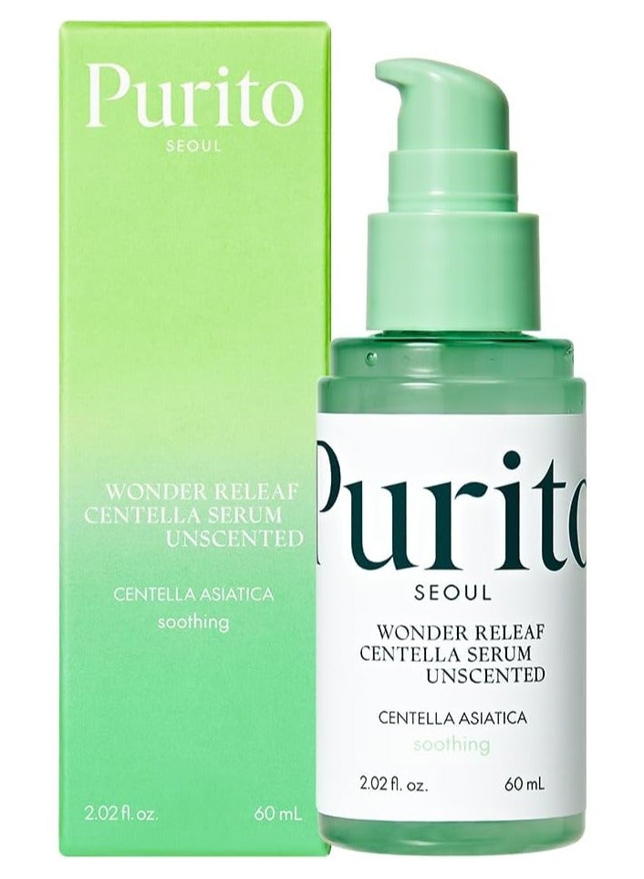 PURITO Centella Unscented Serum, Korean Centella, for All Skin Types, Ampoule, Soothing, Calming, Facial Serum for face, Vegan & Cruelty-Free, Korean Skin Care, 60ml 2fl.oz