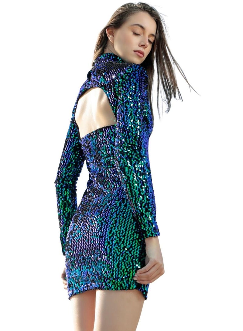 VENTIUP women mini sequin dress - Image 2