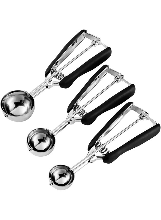 Homure H Cookie Scoop Set - Include 1 Tbsp/ 2 Tbsp/ 3Tbsp - 3 Pieces Cookie Scoops For Baking - Cookie Dough Scoop - Made Of 18/9 Stainless Steel  - Image 3