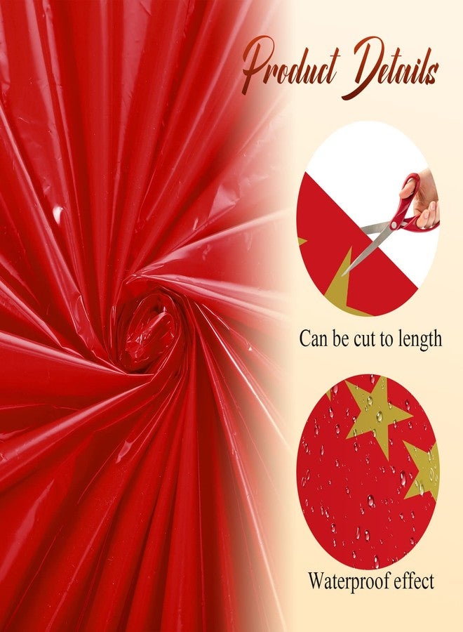 Woanger Plastic Movie Night Runner with Gold Star 30 μm Thickness Runner Rug Red Carpet Decor for Aisle Floor Runway Stage Stair Hallway Movie Theme Birthday Wedding Prom Party(3.3 x 50 Ft,Classic) - Image 3