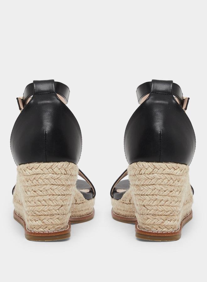 RAID Jazper Black Ankle Strap Wedge Sandals - Image 4