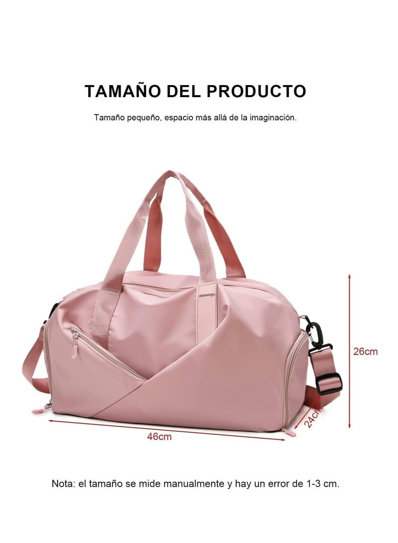 MIXDE Duffle Bag, Gym Bag for Women, Separate Shoes Compartment Yoga Bag, Wet and Dry Separation Beach Bag (pink)  - Image 2